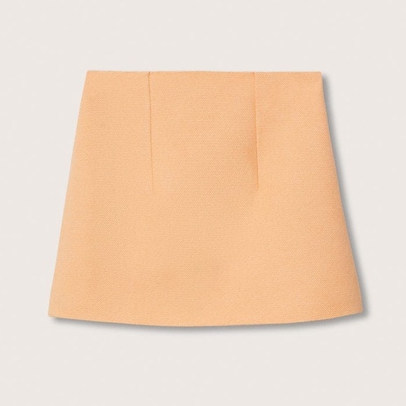 Mango cotton double lined suit skirt in tangerine - Size Small - Picture 1 of 9